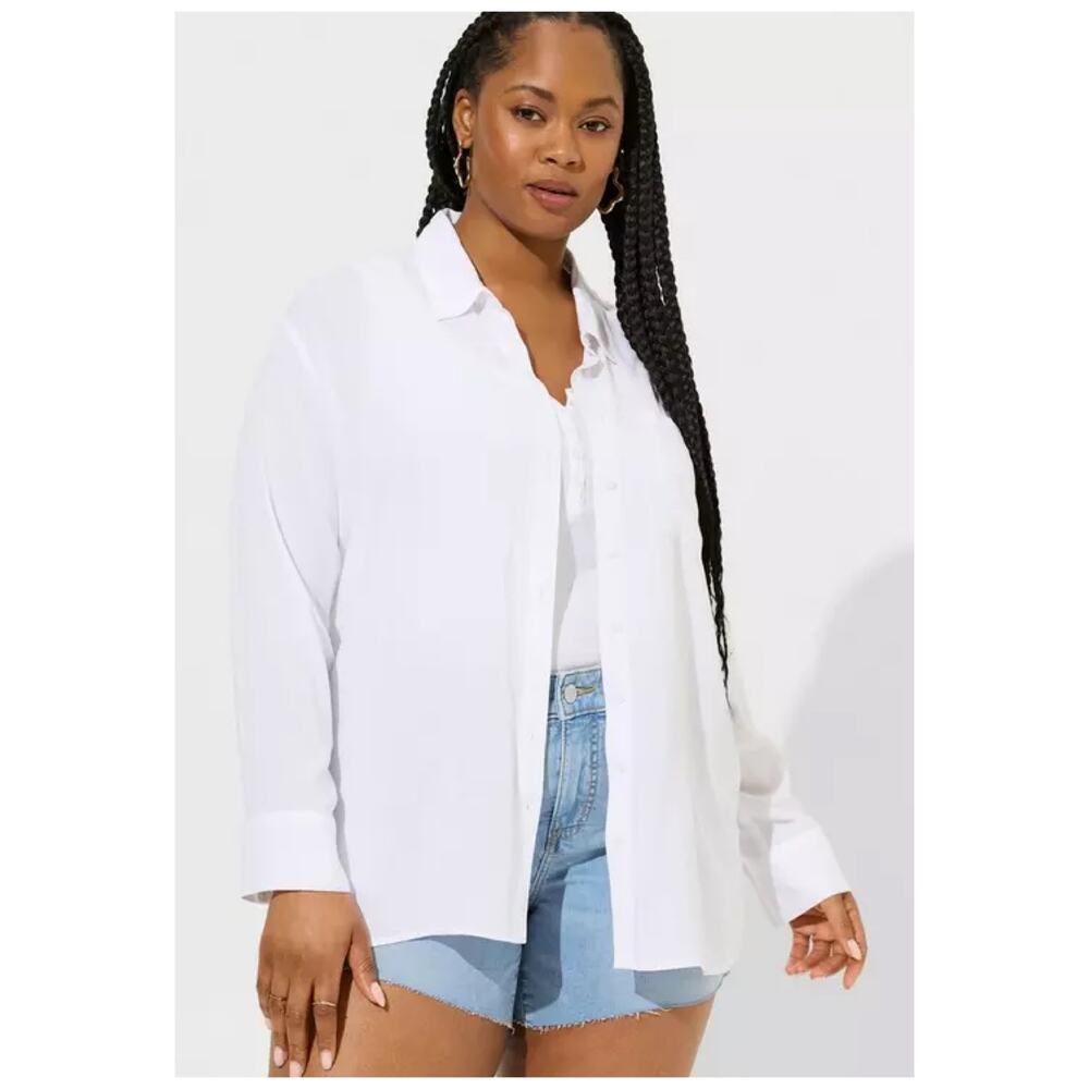 Torrid White Button Up Shirt Sz.3